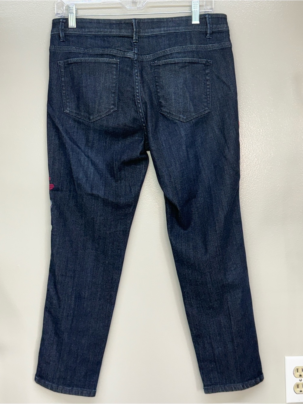 J.Jill Denim Authentic Fit Slim Ankle Dark Blue Embroidered Women’s Jeans sz 6p - Picture 2 of 5